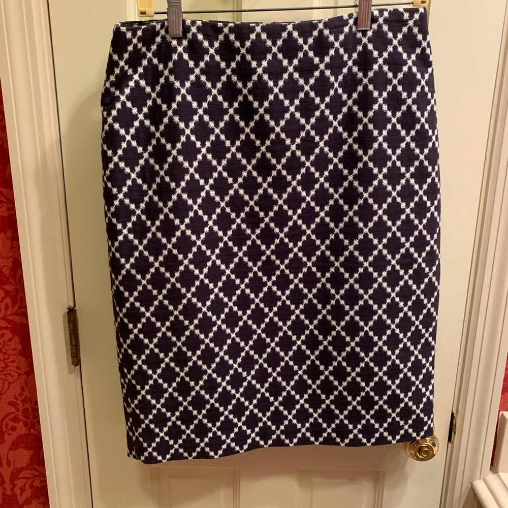 Navy and white skirt